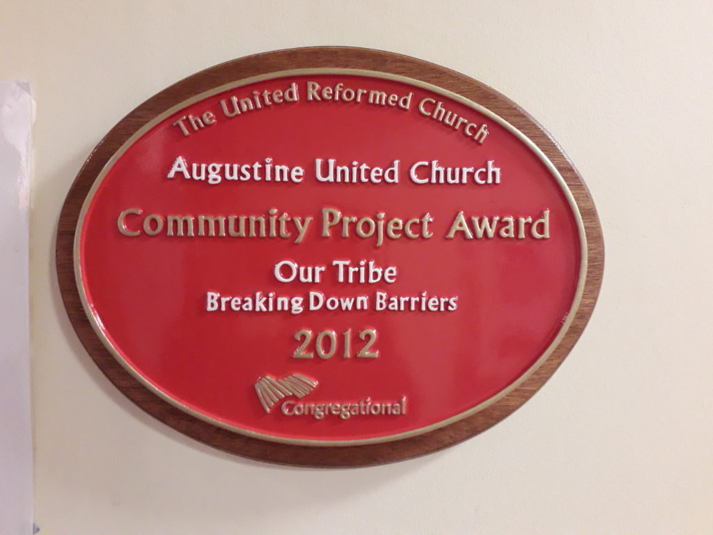 Picture of Our Tribe's Community Project Award from the URC